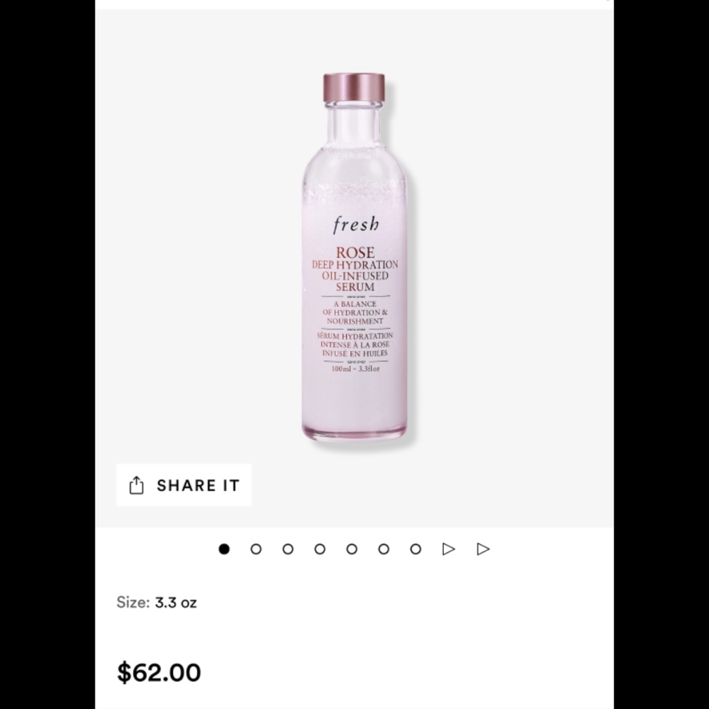 Fresh deep rose hydration oil infused serum